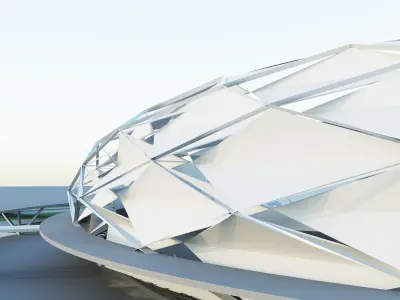 stadium futuristic with roof 3D model