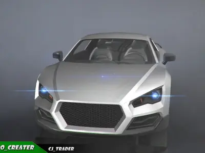 Low-Poly Racing Car Audi R8 3D Model  Low-poly 3D model