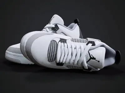 Air Jordan4-retro sneaker-v2 3 Low-poly 3D model