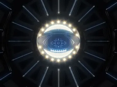 Futuristic American Football and Stage 3D model