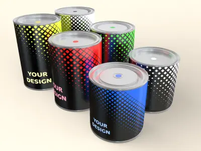 Paint Cans Set 3D model