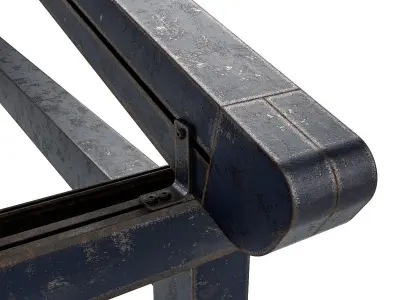 Motorized Pergola 5a damaged painted steel 3D model