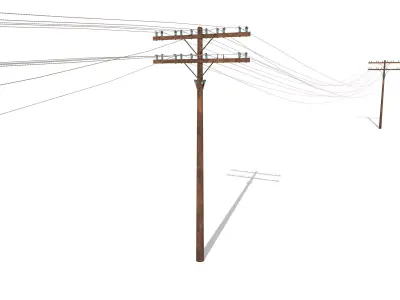 Electricity Pole 33 Low-poly 3D model