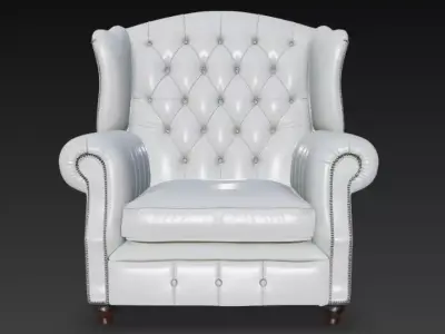 Classic Tufted Leather Armchair 3D Model 3D model purchase