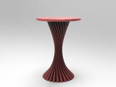 Leafy Table Low-poly 3D model