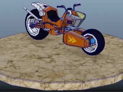 Concept moto Low-poly 3D model