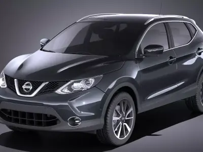 Nissan Qashqai 2016 VRAY 3D model