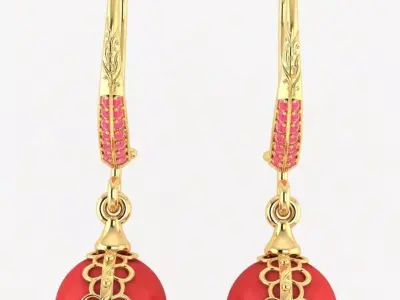 Earrings boutique Cherries 3D print model