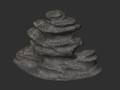 Large Cave Rock Free low-poly 3D model