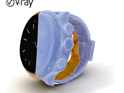 Luxury Gold Watch Model Pack with Detailed Dial and Bezel Low-poly 3D model