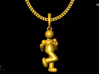Stick dance pendant charms - one inch pendant 3D print model