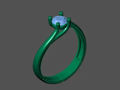 Womens Rings With Stone Ring Ready STL 3DM Models Rings women 3D print model 3