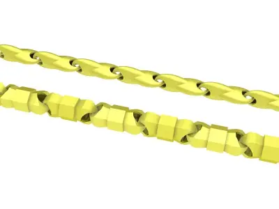 Luxury Two Tone Geometric Jewelry Chain 3D Model  4200 3D print model