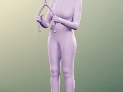 Micaela 11406 - Athletic Black Woman Making Sport Low-poly 3D model