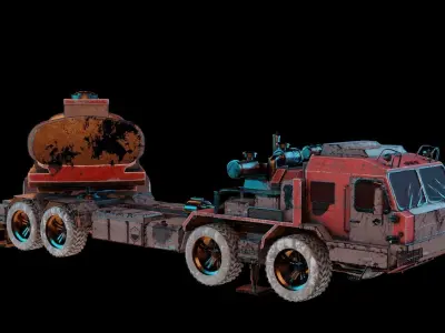 TRUCK oil tanker game ready Low-poly 3D model