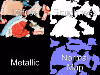 Colorful Polka Dot Fabric model pack Texture