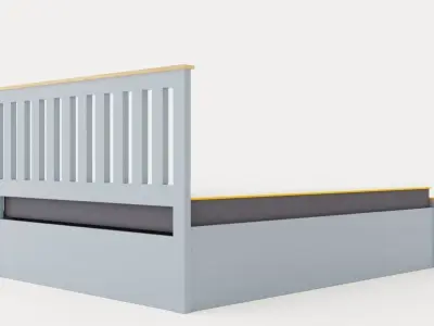 Phoenix King Ottoman Bed Low-poly 3D model purchase