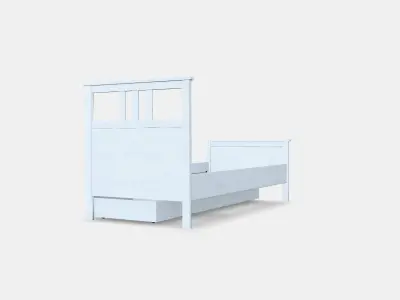HEMNES Bed frame with 2 storage boxes 1 Low-poly 3D model