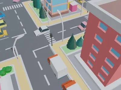 Small City Pack Low-poly 3D model