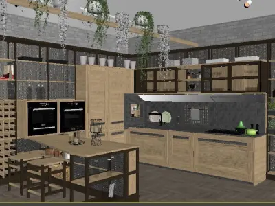 Green Kitchen 3D model