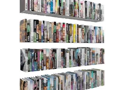 Books 150 pieces 1-7-1 Low-poly 3D model