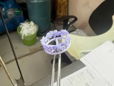 Floral Leaves Eternity Rings Collection 7US 8US 9US sizes 3D Model Pack