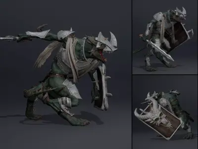 Mist Swordman Arm1 Low-poly 3D model