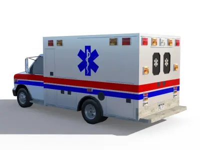 Ambulance Truck Low-poly 3D model