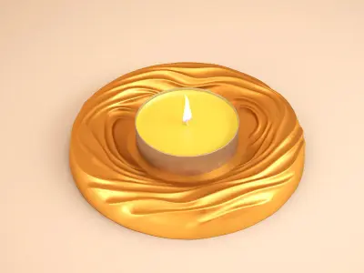 Desert Wind - Sea Waves - Tealight Holder 3D print model