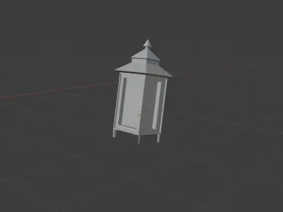 Lowpoly Lantern With Glowing Light Free 3D model