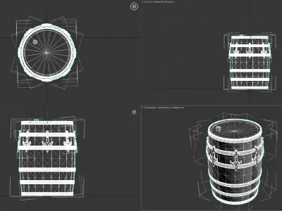 Wooden barrel Free 3D model