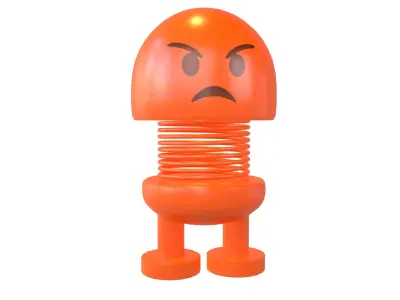 Car Spring Expression Decoration Toys Angry Face v1 002 Low-poly 3D model