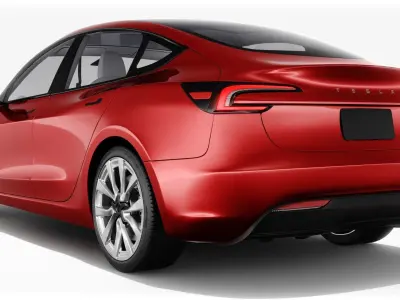 Tesla Model 3 2024 with interior 3D model