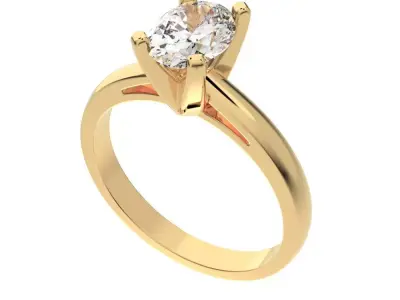 Oval engagement ring 3D print model buy