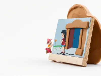 Clay Picture Colorful Cartoon Characters Wall Art Low-poly 3D model
