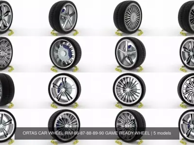 ORTAS CAR WHEEL RIM 86-87-88-89-90 GAME READY WHEEL 3D Model Pack