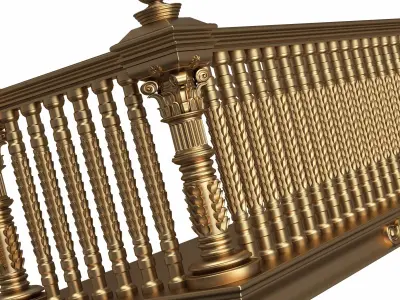 Classic Balcony 03 Low-poly 3D model