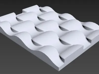 Gypsum decorative 3D panels Scales Free 3D print model
