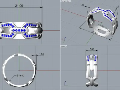 Wedding Chains ring all sizes R49 3D print model
