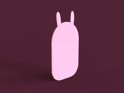 Cartoon Bunny Frame Low-poly 3D model