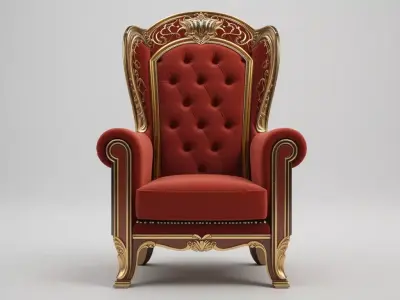 Luxury Throne Chair 3D Model Royal Furniture Design 3D model
