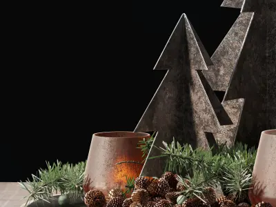 Christmas Decorative set 3D model get