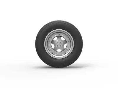 Front Wheel of Northeast Dirt Modified stock car Scale 1 to 25 3D print model