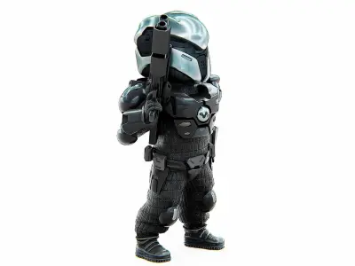 CYBER SOLDIER XC-700 Rigged for Unreal Engine - Unity - MIXAMO  3D model