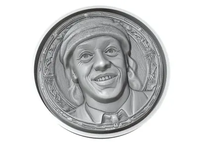 Ronaldinho Footballer Medallion 3D print model