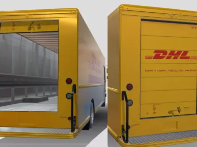 Morgan Olson Delivery Truck DHL Livery Low-poly 3D model