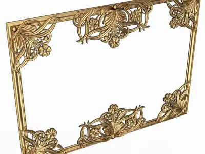 Classic Frame and Mirror 080 Low-poly 3D model