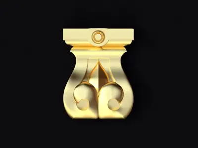 Central decor ornament for furniture 3D model 22