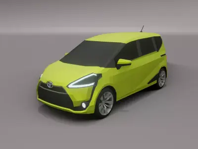 Toyota Sienta low poly 3D model Low-poly 3D model