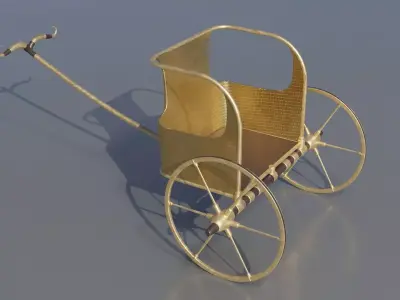 Egyptian Chariot Military Tutankhamen Treasure Low Res Low-poly 3D model